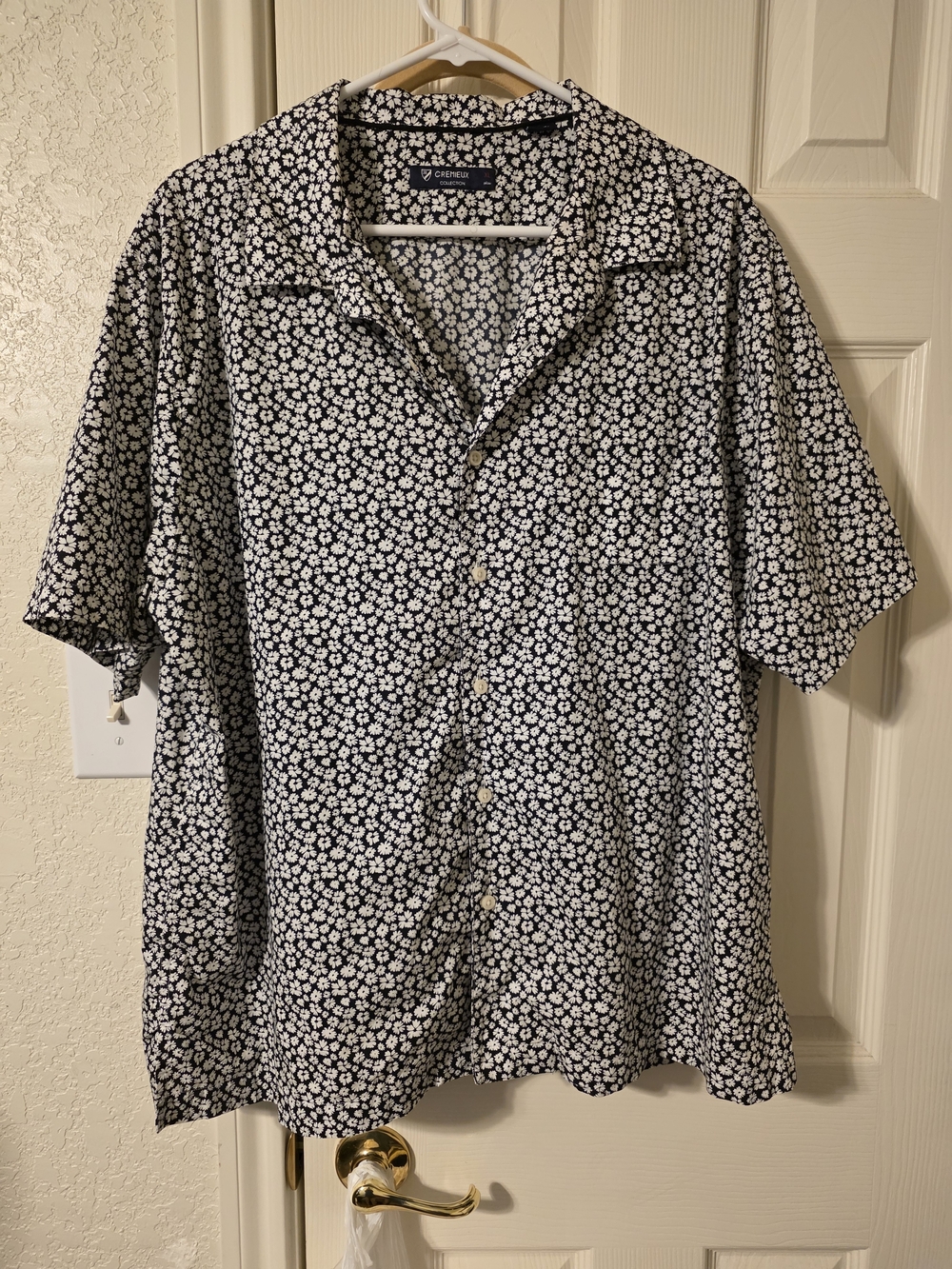 Daniel Cremieux Black Short-Sleeve Floral Button-Up Shirt